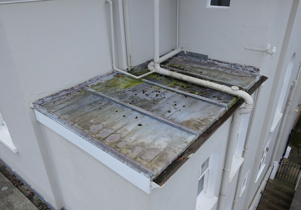 Leaking Lead Flat Roof On Residential Property In Cheltenham