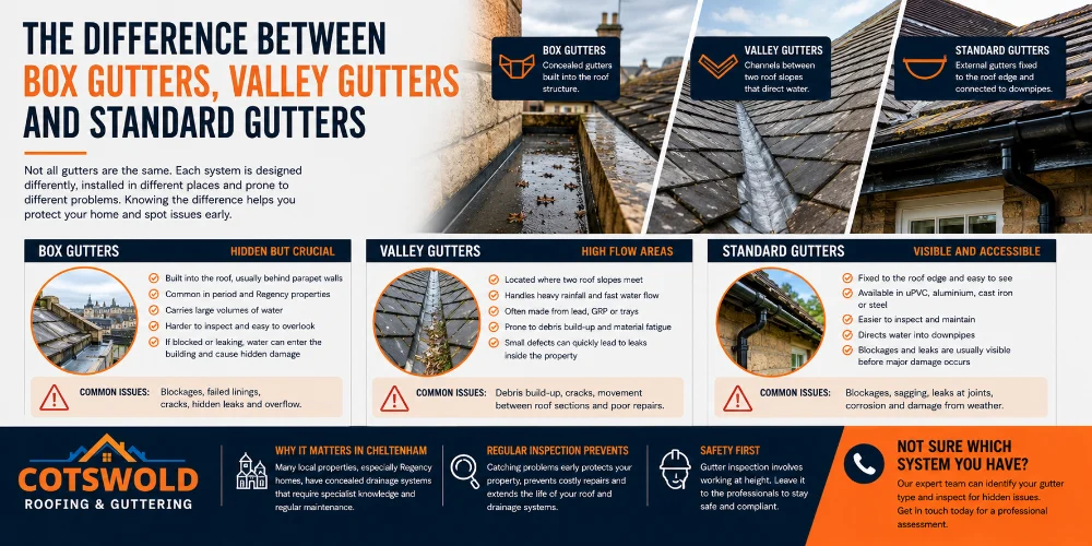 Box Gutters vs Valley Gutters vs Standard Gutters