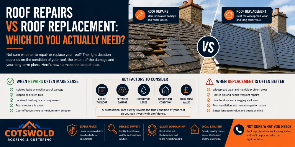 Roof Repairs vs Roof Replacement
